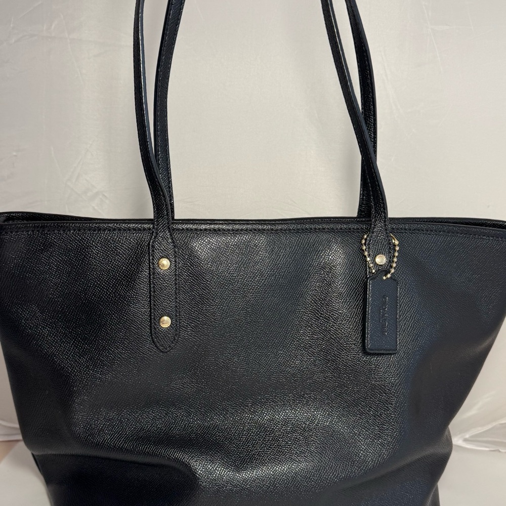 Coach Black Cross Grain Leather Tote - Picture 3 of 5